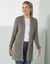 Gilet long porter ouvert, 2 poches, maille anglaise (kaki)
