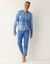 Pyjama coton ray&eacute; manches longues (bleu)