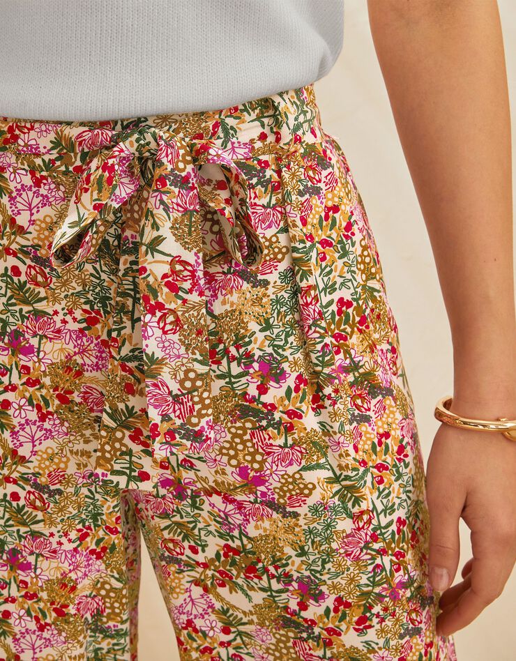 Pantalon raccourci fluide imprimé (havane) Pantalon raccourci fluide imprimé (havane)