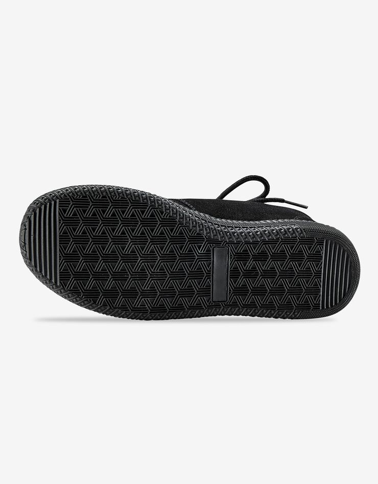 Bottines à lacet en croûte de cuir (noir)