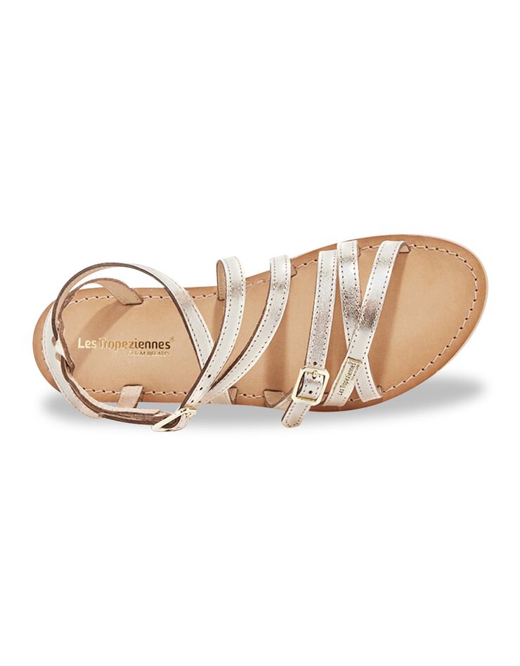 Sandales plates multibrides en cuir Bukel (doré)
