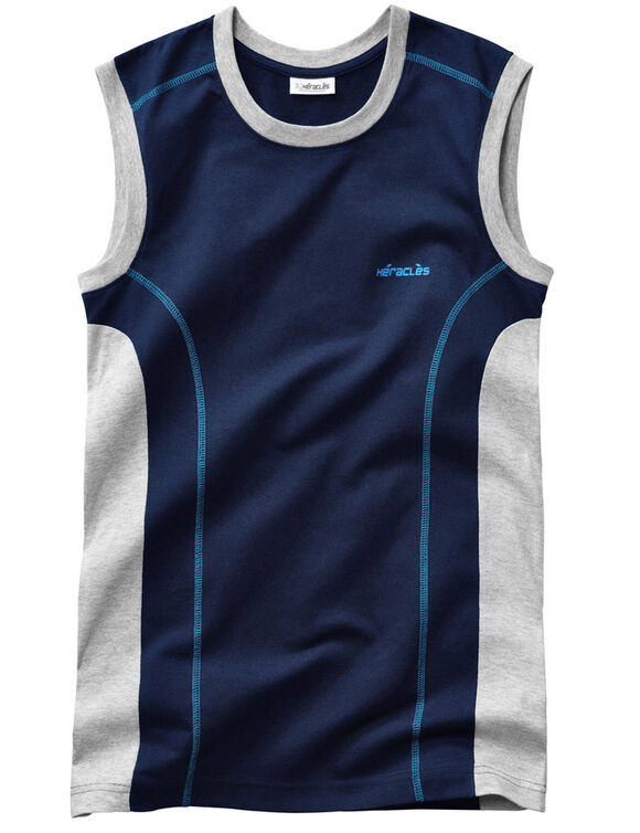 Débardeur sport biais contrastés (marine)