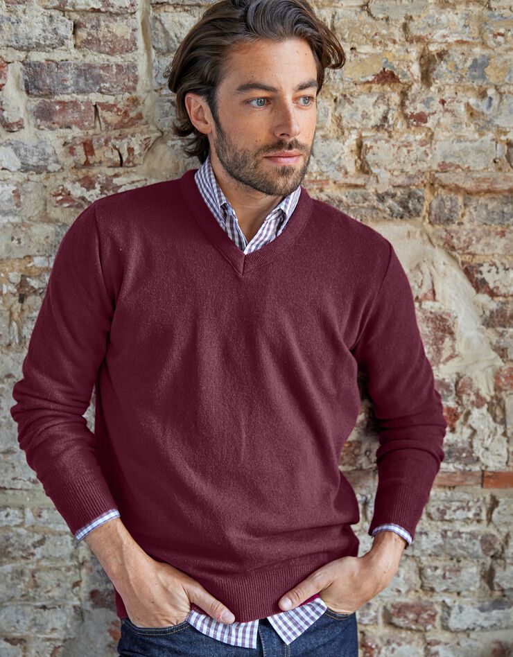 Pull col V 80% laine (bordeaux) Pull col V 80% laine (bordeaux)
