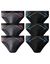 Slip fermé élastiqué surpiqué taille confort - lot de 6 (noir + gris)