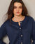 Gilet boutons fantaisie, toucher doux (marine)