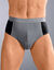 Slip fermé bicolore, taille haute - lot de 4 (gris / noir)