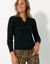 Pull col polo, maille côtelée (noir)