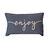 Coussin gaze de coton brodé message (bleu)