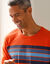 T-shirt pyjama manches courtes rayures coton (orange) T-shirt pyjama manches courtes rayures coton (orange)