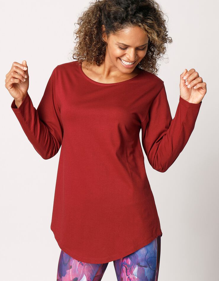 Tee-shirt manches longues (rouge foncé) Tee-shirt manches longues (rouge foncé)