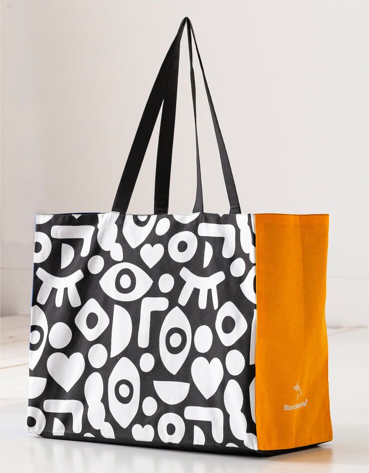 Sac cabas grande taille imprimé, collection LEM (noir) Sac cabas grande taille imprimé, collection LEM (noir)