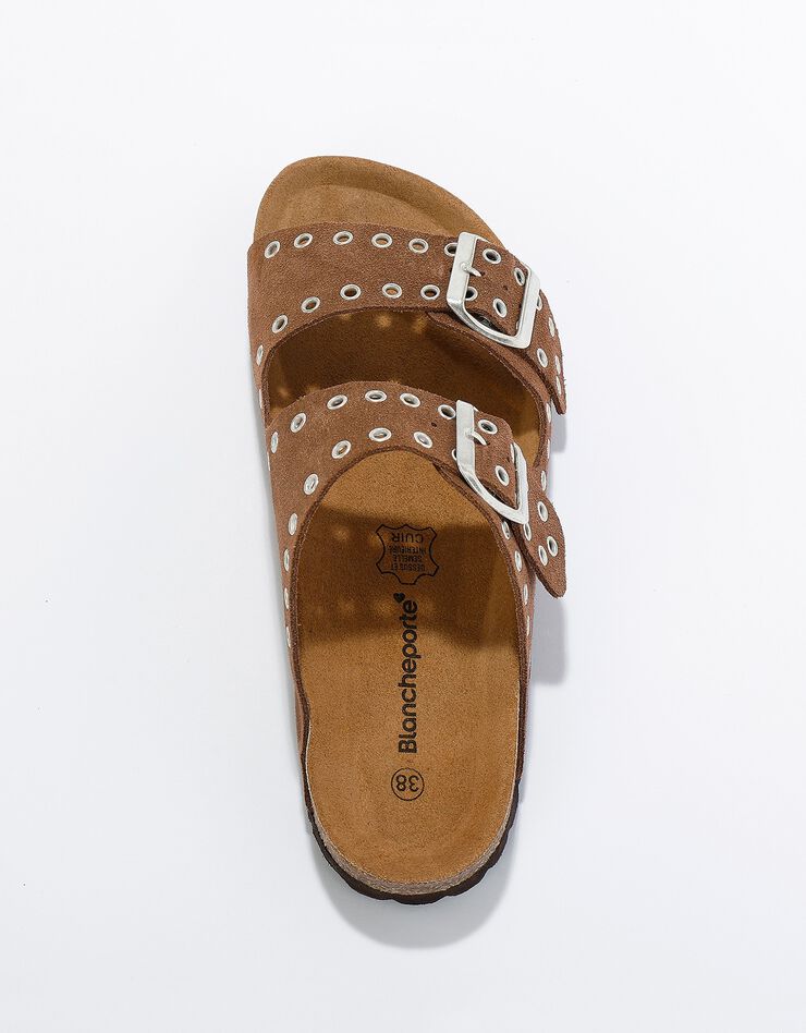 Mules double boucle cloutées (caramel) Mules double boucle cloutées (caramel)