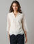 Blouse en dentelle doublée, manches 7/8ème (écru)
