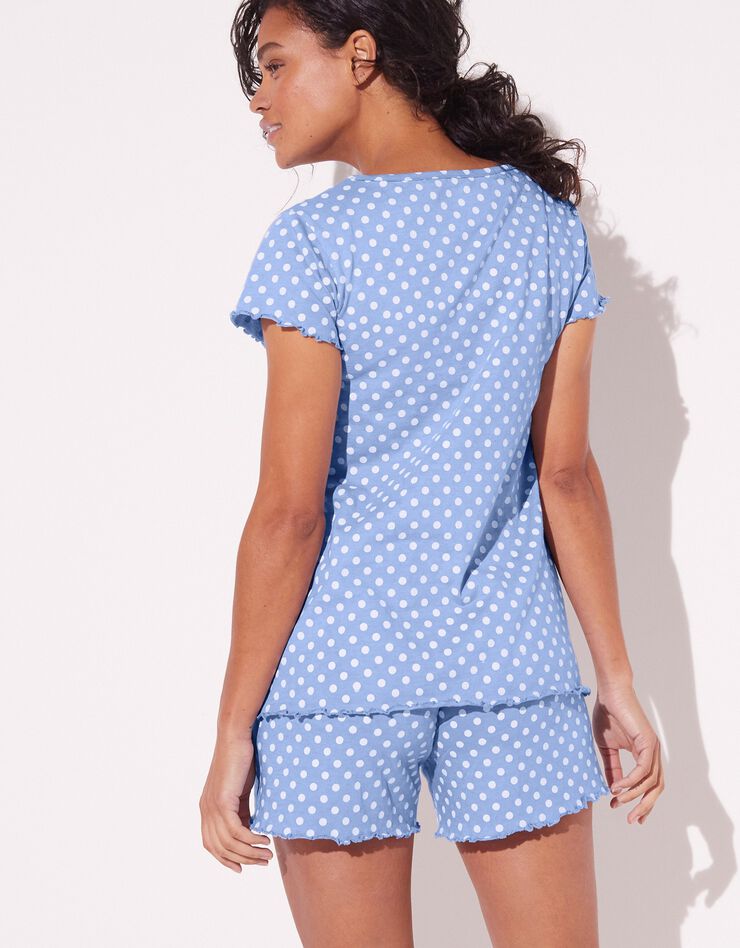 Pyjashort imprimé pois (bleu grisé) Pyjashort imprimé pois (bleu grisé)
