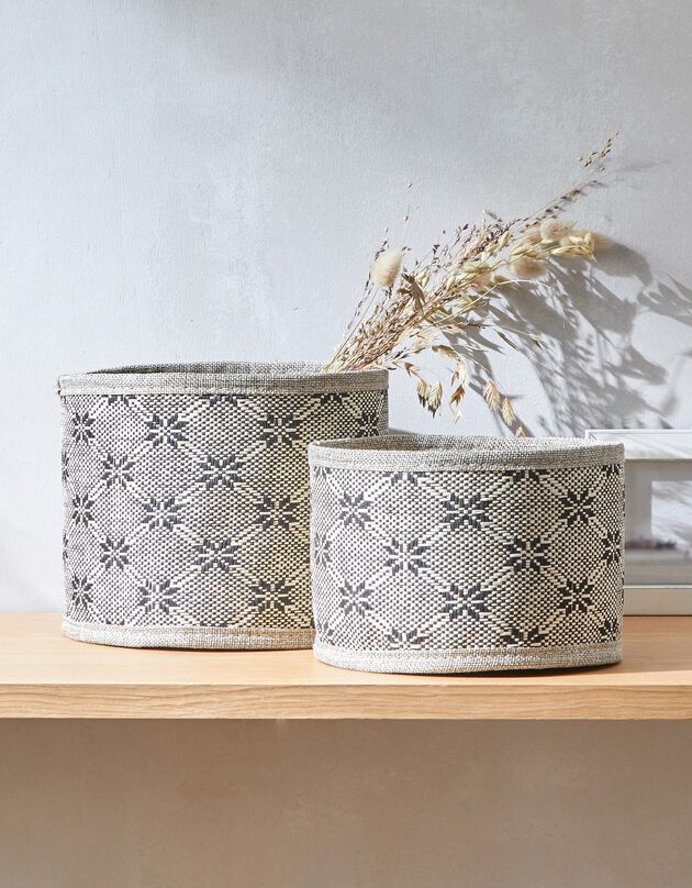 Panier folk - lot de 2 (gris/noir)