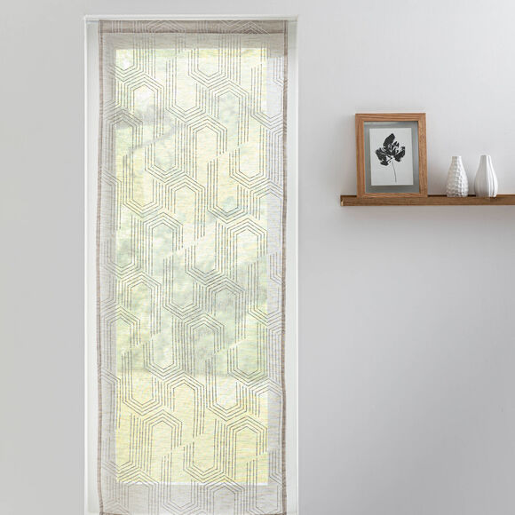 Vitrage passe-tringle motif géométrique (ficelle)