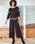 Pull loose bicolore, col rond (noir / écru)