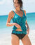 Culotte de bain midi imprimé Atares - ventre plat (émeraude)