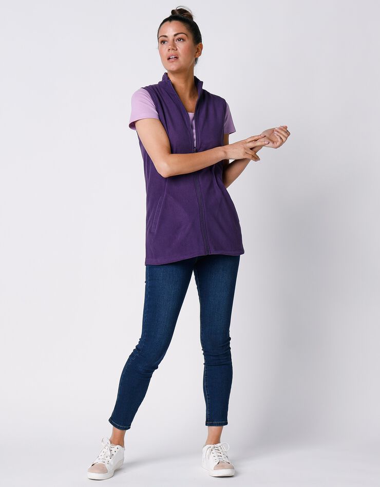Veste polaire zippée sans manches (violet) Veste polaire zippée sans manches (violet)