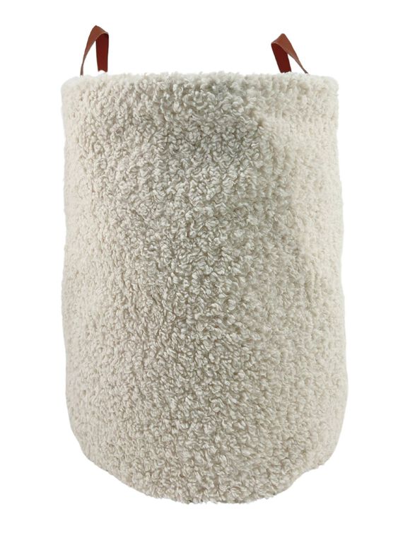 Panier de rangement bouclettes avec poign&eacute;es (ivoire)