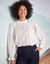 Blouse col victorien unie, dentelle (écru)
