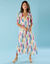 Robe longue Spécial Petites, voile imprimé (écru / violet)