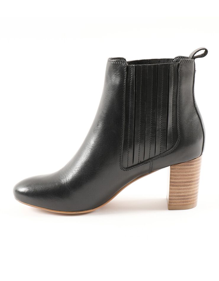 Boots à talon en cuir (noir)