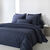 Linge de lit uni - percale de coton 72 fils/cm&sup2; (bleu encre)