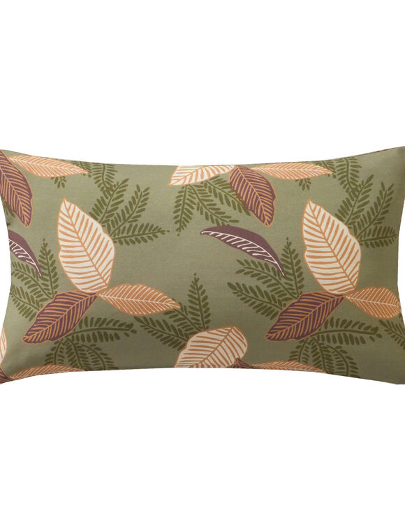 Housse de coussin rectangulaire imprim&eacute; feuilles - lot de 2 (vert)