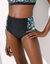 Culotte de bain taille haute Upala (noir / turquoise)