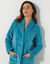 Robe de chambre maille polaire col châle - longueur 120 cm (turquoise)