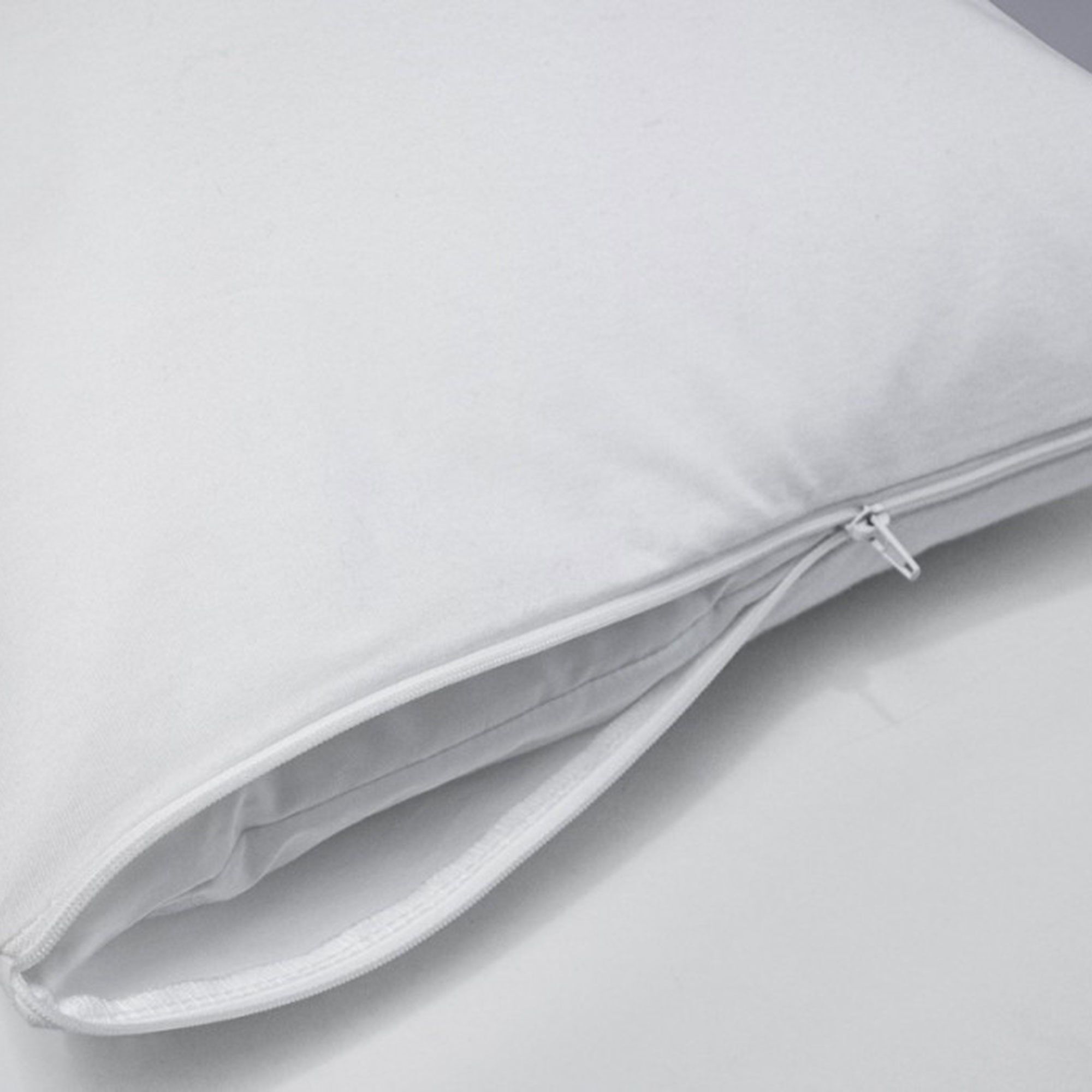 Taie d'oreiller à volant coton 57 fils bleu canard 50x70cm