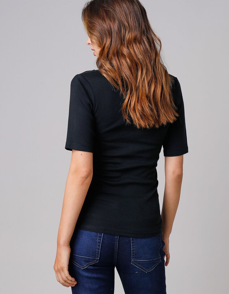 Tee-shirt coton et dentelle - lot de 2 (noir) Tee-shirt coton et dentelle - lot de 2 (noir)