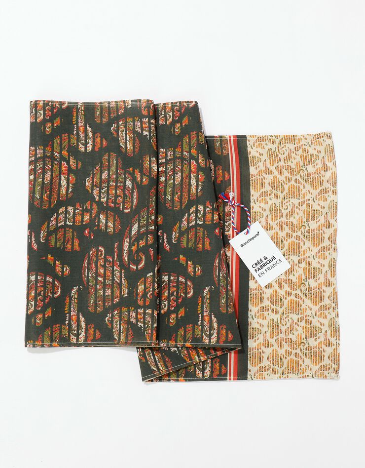 Foulard fabriqué en France imprimé graphique, 198 x 38 cm - coton (rose) Foulard fabriqué en France imprimé graphique, 198 x 38 cm - coton (rose)