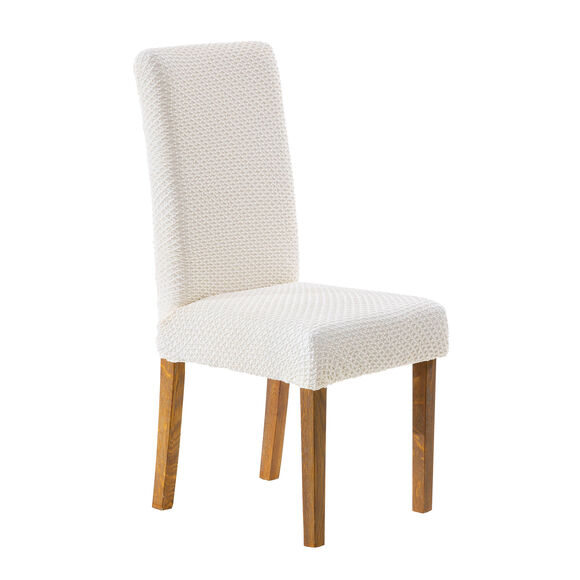 Housse texturée bi-extensible spéciale chaise (écru)