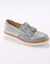 Slippers compensés à franges et glands - python gris/argenté (gris / argenté)