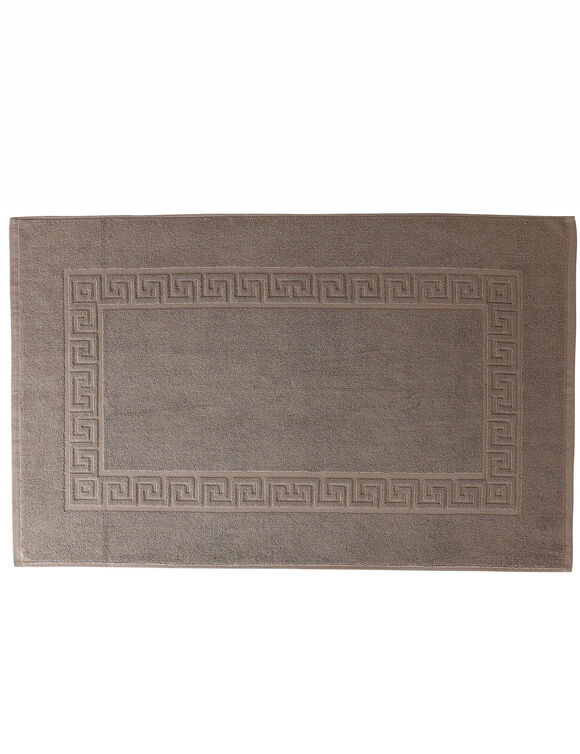 Tapis de bain éponge liteau motif frise grecque (taupe)