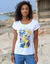 T-shirt imprimé placé  (blanc / jaune)