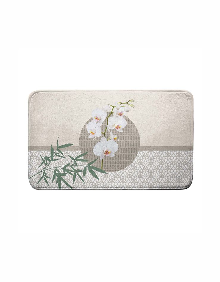 Tapis de bain orchidées (écru)