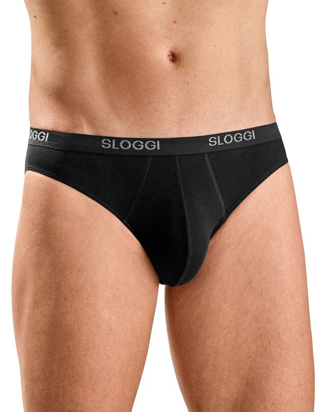 Slip fermé forme mini  - lot de 3 (noir)
