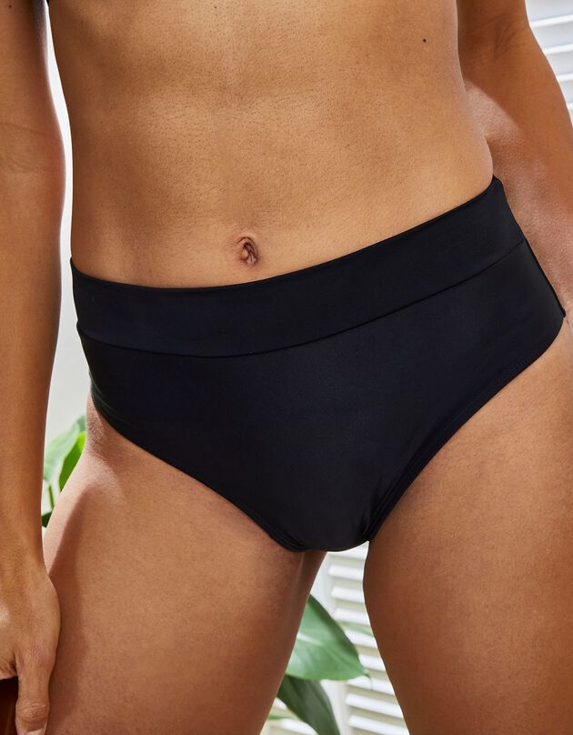Culotte de bain maxi taille haute Solaro, ventre plat (noir)