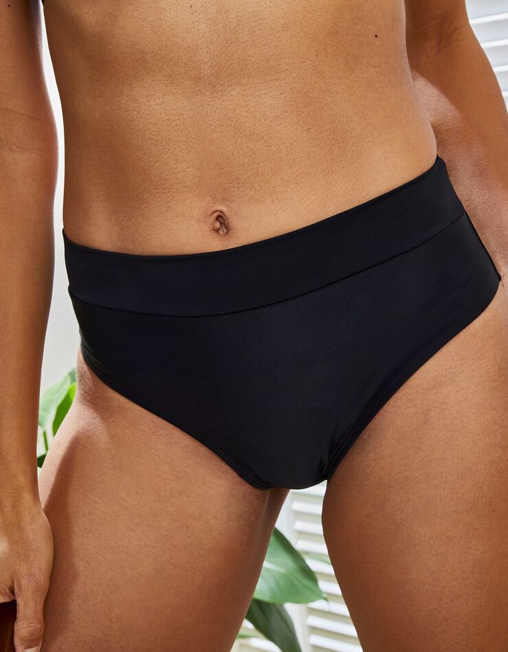 Culotte de bain maxi taille haute Solaro, ventre plat (noir)