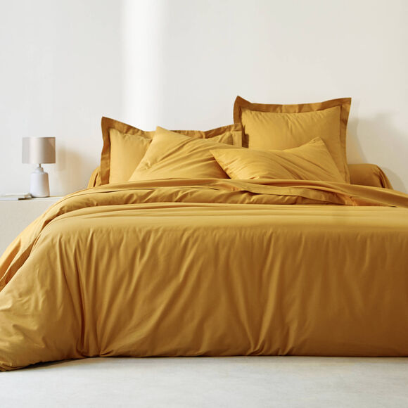 Linge de lit uni coton (miel)