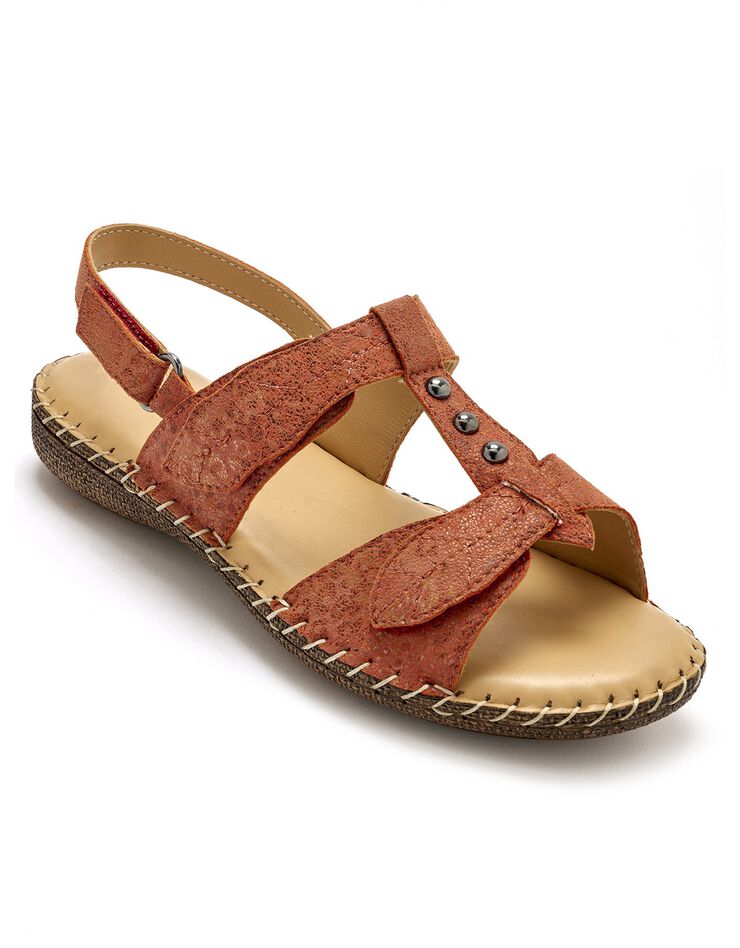 Sandales cuir irisé - largeur confort (rouille) Sandales cuir irisé - largeur confort (rouille)