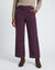 Pantalon large en velours c&ocirc;tel&eacute; effet pont (prune)