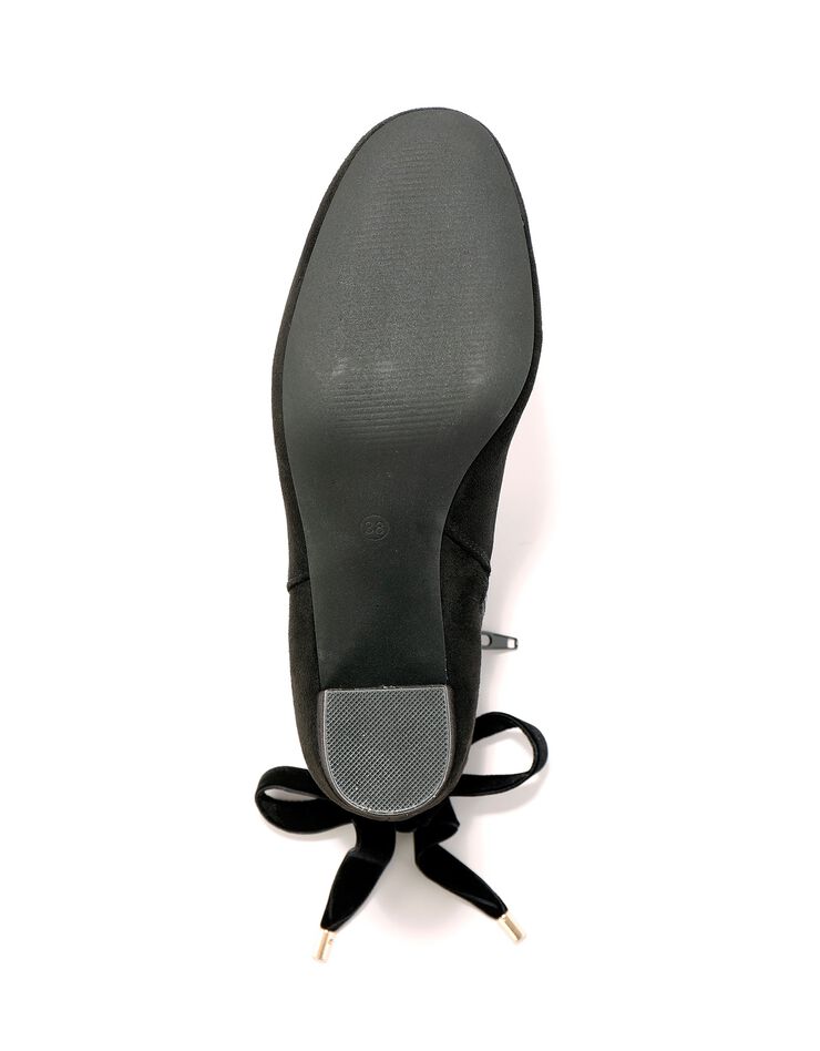 Boots à talon et noeud velours (noir)