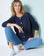 Cardigan maille fantaisie (marine)