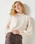 Pull frisottis maille effet ray&eacute;e (&eacute;cru)