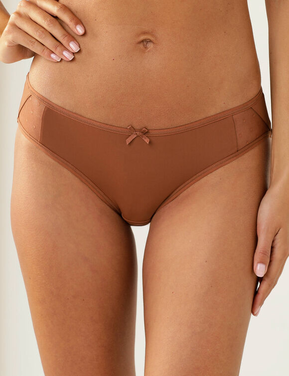 Culotte microfibre forme midi   &ndash; Lot de 2 (caramel)