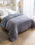 Couette microfibre imprimée Feuilles 400 g/m² (bleu canard / miel)